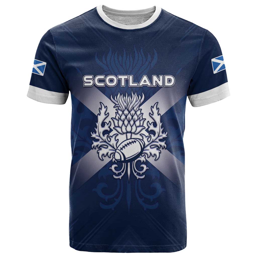 Custom Scotland Rugby 2026 T-Shirt Scottish Thistle Flag Style Graphic Tee