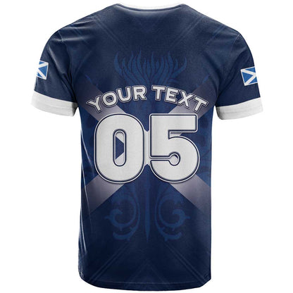 Custom Scotland Rugby 2026 T-Shirt Scottish Thistle Flag Style Graphic Tee