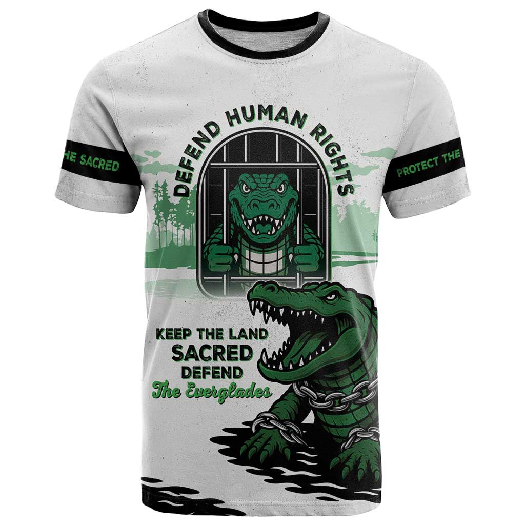 Alligator Alcatraz Defend Human Rights T-Shirt Defend The Everglades Graphic Tee