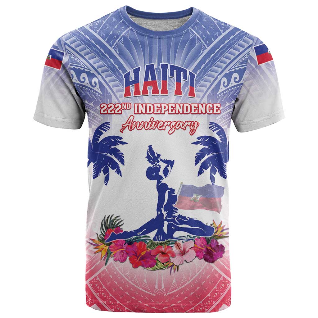 Personalised Haiti Independence Day T-Shirt Neg Maron Polynesian Style Graphic Tee