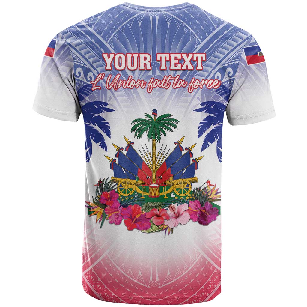 Personalised Haiti Independence Day T-Shirt Neg Maron Polynesian Style Graphic Tee