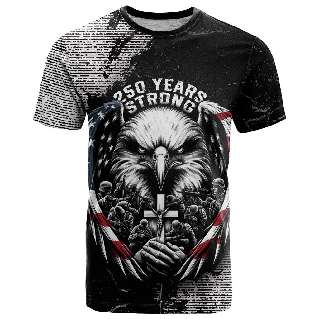 Personalized USA 250 Years Strong T-Shirt 4th Of July 2026 Semiquincentennial Graphic Tee