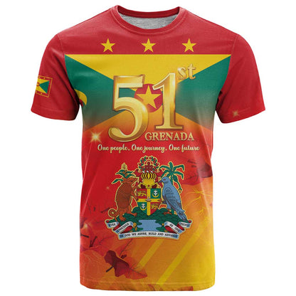 Happy 51st Independence Day Grenada T-Shirt One People One Journey One Future Graphic Tee