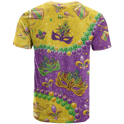 Mardi Gras Is In Our Soul T-Shirt Glitter Style Graphic Tee