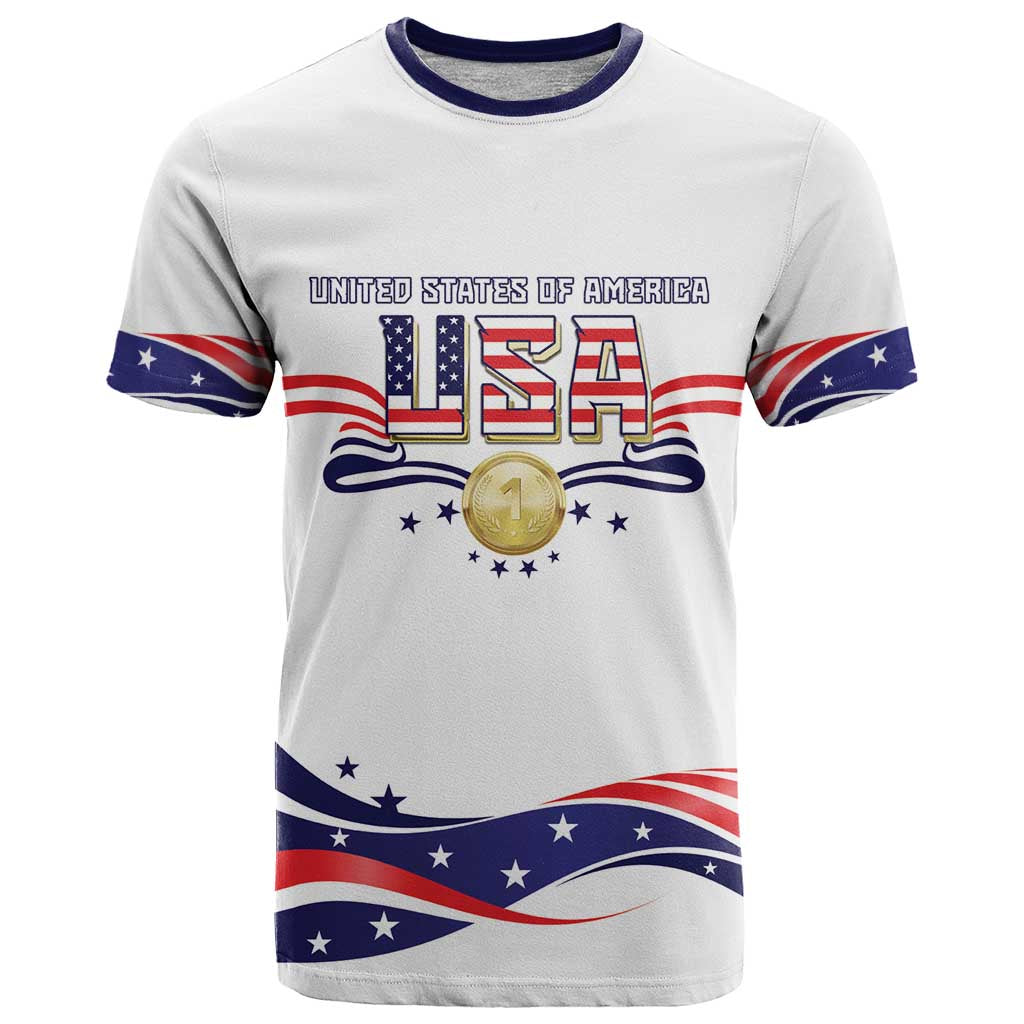Custom USA 2024 T-Shirt Summer Sport Go United States Graphic Tee