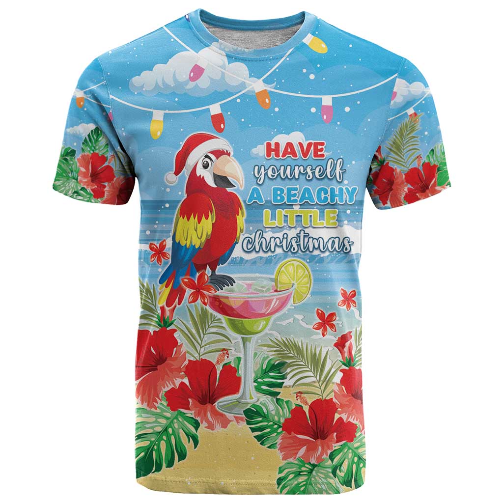 Hawaii Christmas T-Shirt Funny Macaw Parrot Tropical Vibe Graphic Tee