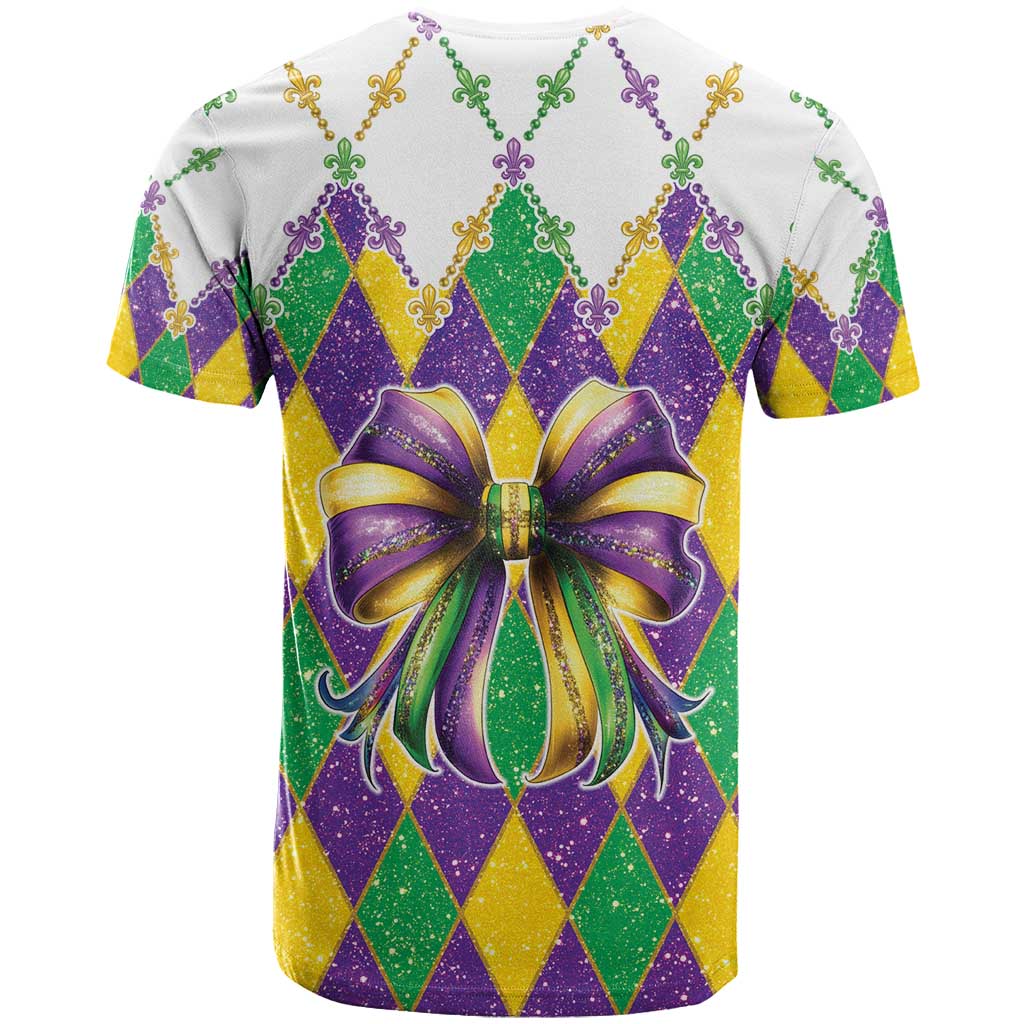 Love Mardi Gras T-Shirt Coquette Bow Glitter Style Graphic Tee