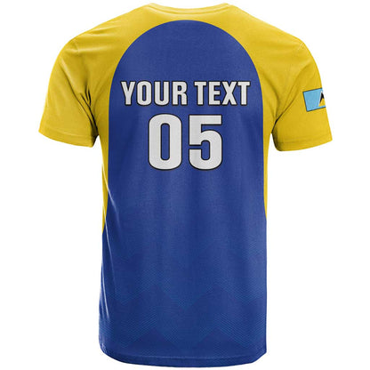Custom Saint Lucia Football T-Shirt Sporty Style Graphic Tee