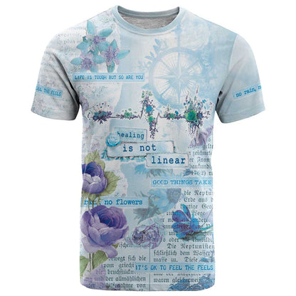 Mental Health T-Shirt Healing Is Not Linear Graphic Tee