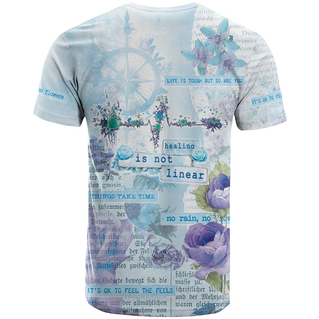 Mental Health T-Shirt Healing Is Not Linear Graphic Tee
