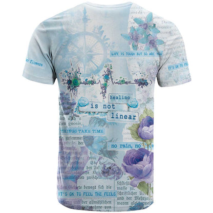 Mental Health T-Shirt Healing Is Not Linear Graphic Tee