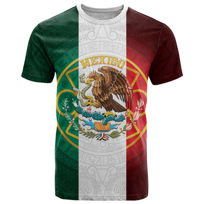Mexico Aztec T-Shirt Flag Style Graphic Tee