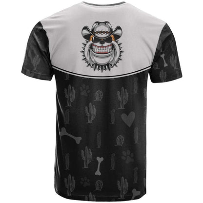Cowdog T-Shirt Cowboy Bulldog Retro Western Yoke Graphic Tee