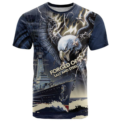 Navy Veteran 250th Anniversary T-Shirt Forged Of Salt And Steel Graphic Tee