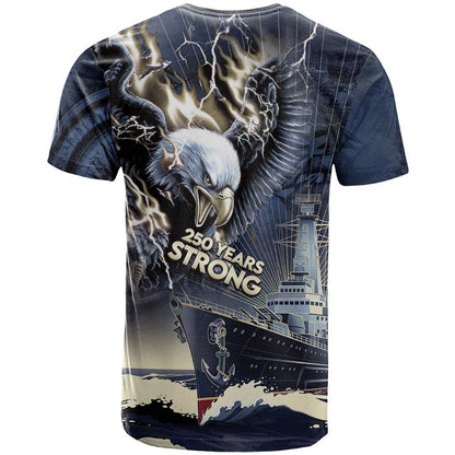 Navy Veteran 250th Anniversary T-Shirt Forged Of Salt And Steel Graphic Tee