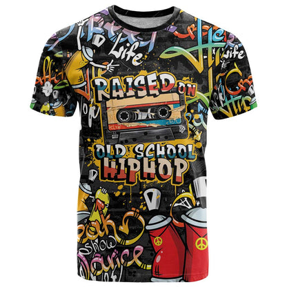 Raised On Hip Hop T-Shirt Graffiti Art Style Graphic Tee
