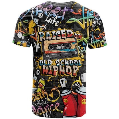 Raised On Hip Hop T-Shirt Graffiti Art Style Graphic Tee