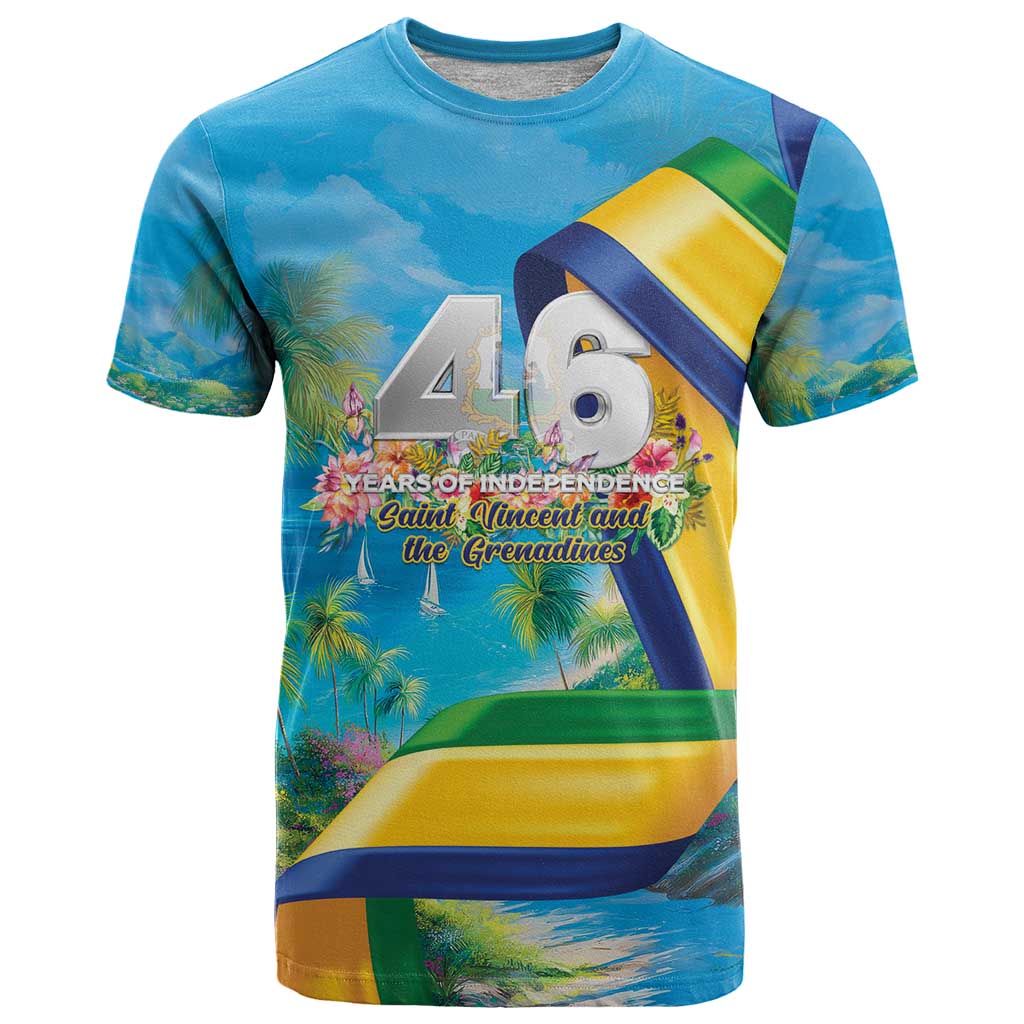 Saint Vincent And The Grenadines T-Shirt 46 Years Of Independence Graphic Tee