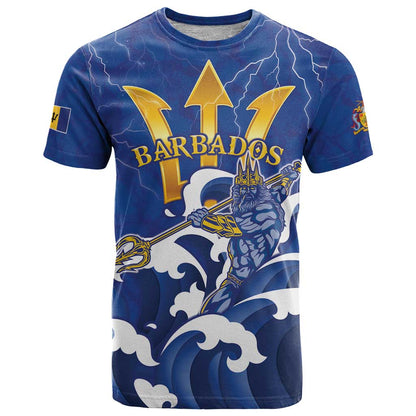Personalized Barbados T-Shirt Poseidon Trident Graphic Tee
