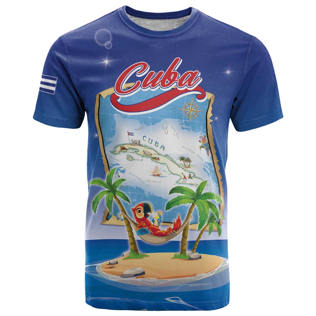 Cuba T-Shirt Funny Macaw Decorative Map Graphic Tee