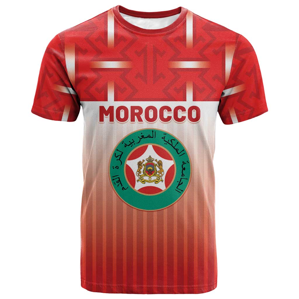 Custom Morocco Football T-Shirt 1994 Retro Red Version Graphic Tee