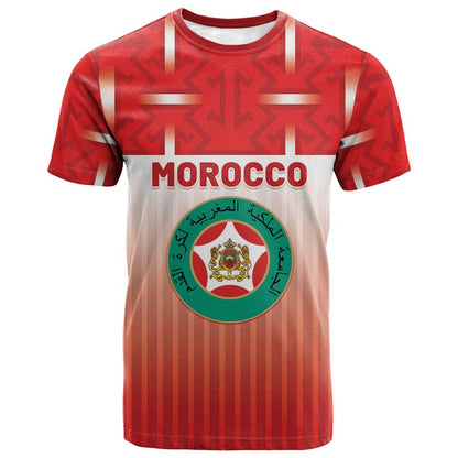 Custom Morocco Football T-Shirt 1994 Retro Red Version Graphic Tee