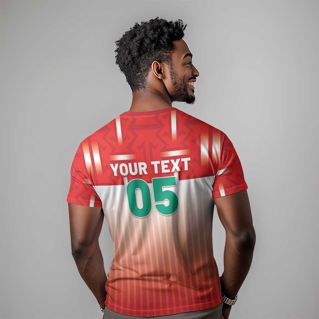 Custom Morocco Football T-Shirt 1994 Retro Red Version Graphic Tee
