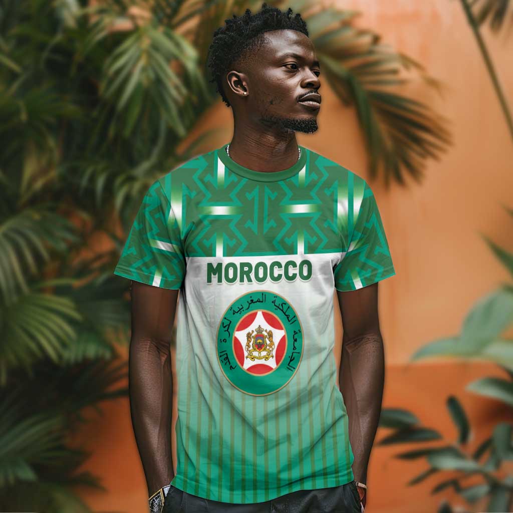 Custom Morocco Football T-Shirt 1994 Retro Green Version Graphic Tee