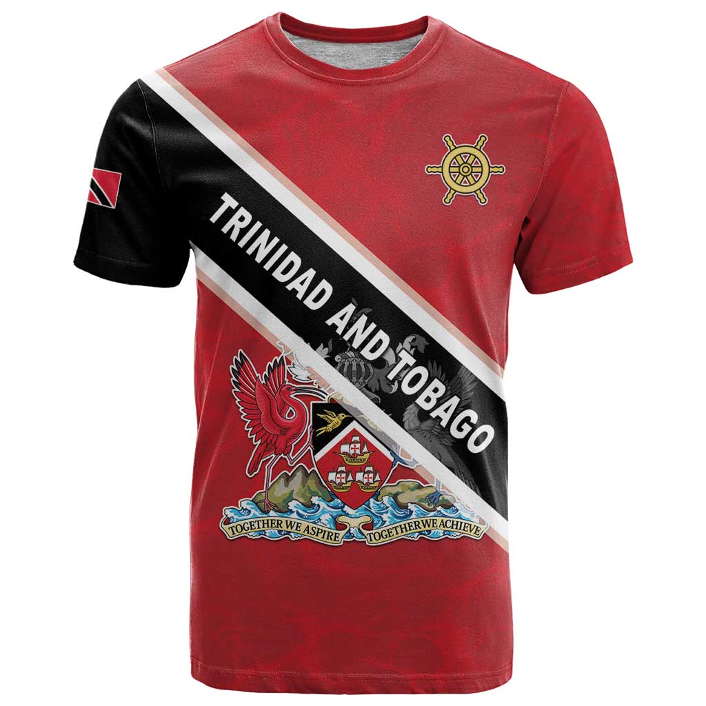 Personalized Trinidad and Tobago T-Shirt Coat Of Arms Flag Style Graphic Tee