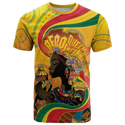 Afro Latina Queen T-Shirt The Beauty Of Black Women Graphic Tee