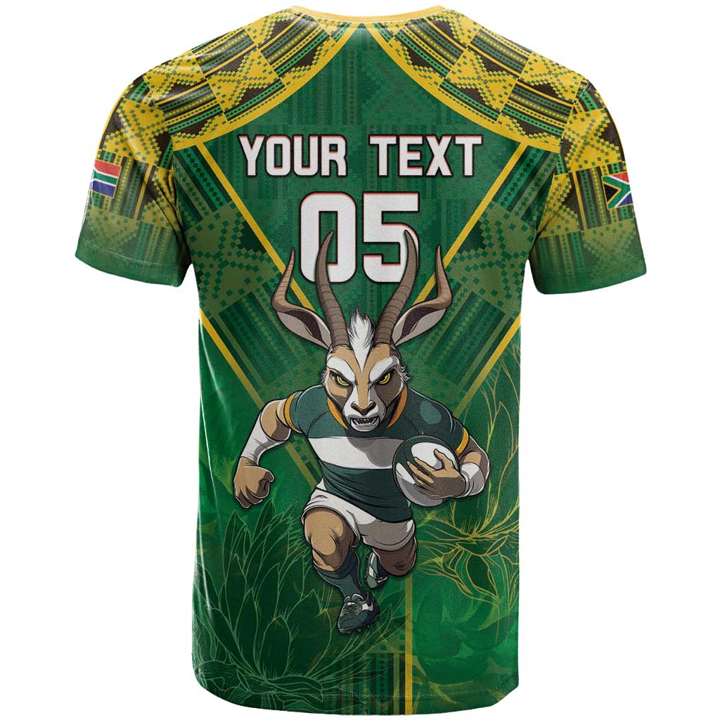 Custom South Africa Rugby 2024 T-Shirt Go Bokke African Pattern Graphic Tee