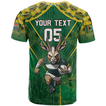 Custom South Africa Rugby 2024 T-Shirt Go Bokke African Pattern Graphic Tee