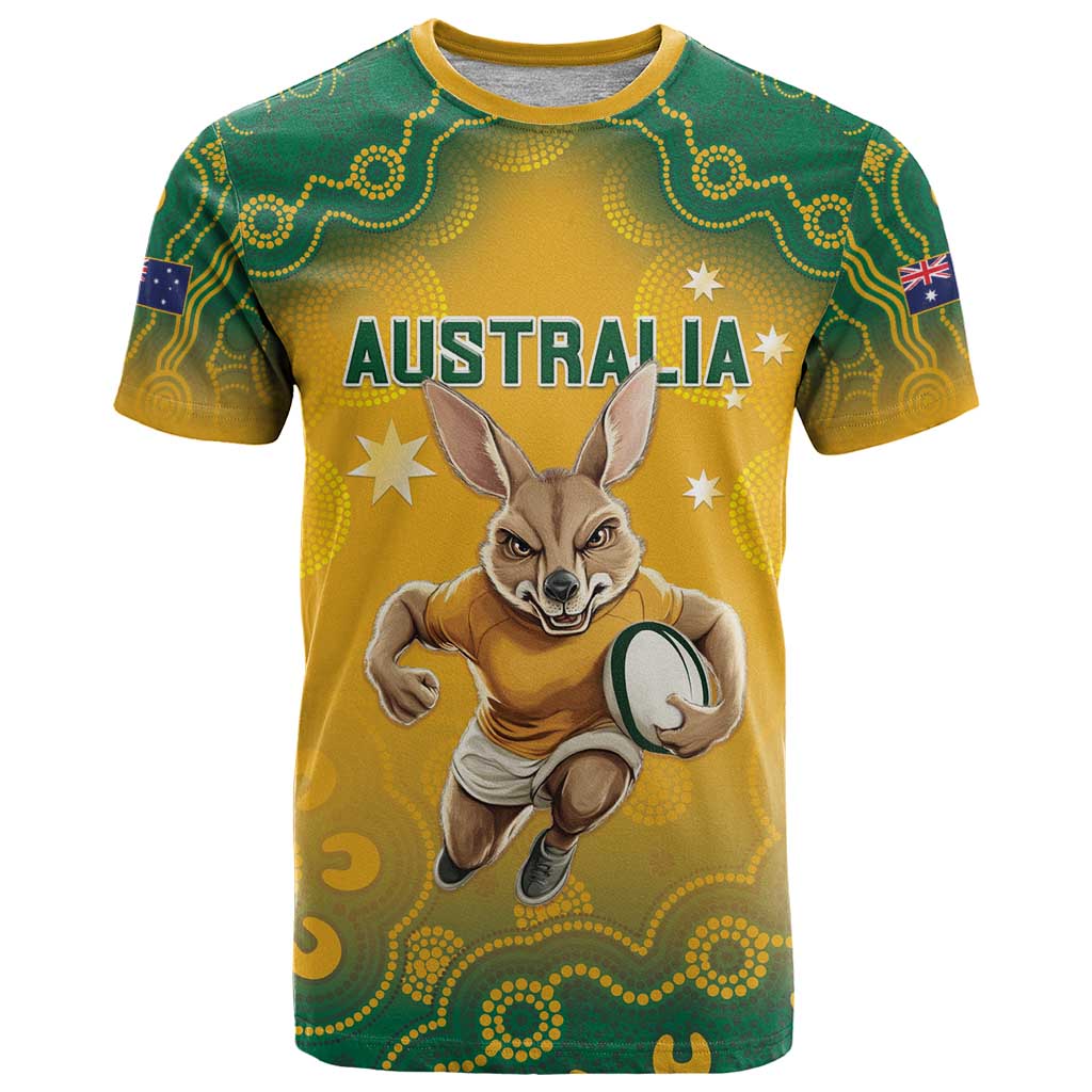 Custom Australia Rugby 2024 T-Shirt Go Wallabies Aboriginal Pattern Graphic Tee