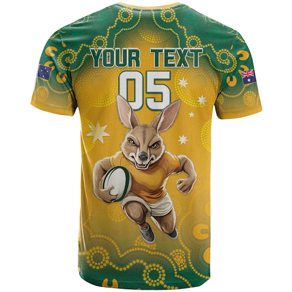 Custom Australia Rugby 2024 T-Shirt Go Wallabies Aboriginal Pattern Graphic Tee