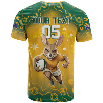 Custom Australia Rugby 2024 T-Shirt Go Wallabies Aboriginal Pattern Graphic Tee