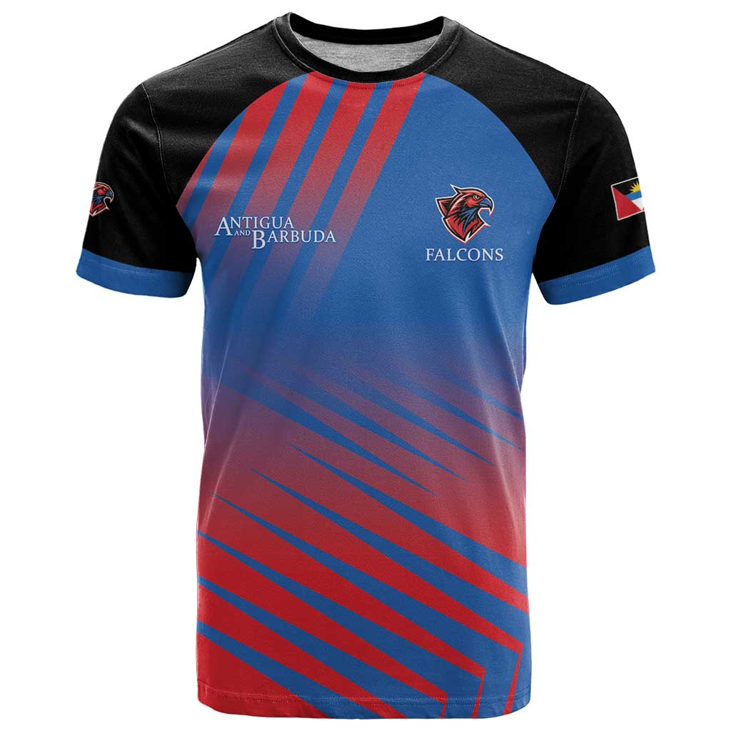 Custom Antigua and Barbuda Cricket T-Shirt Falcons Unstoppable Graphic Tee
