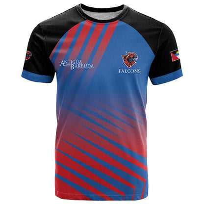 Custom Antigua and Barbuda Cricket T-Shirt Falcons Unstoppable Graphic Tee