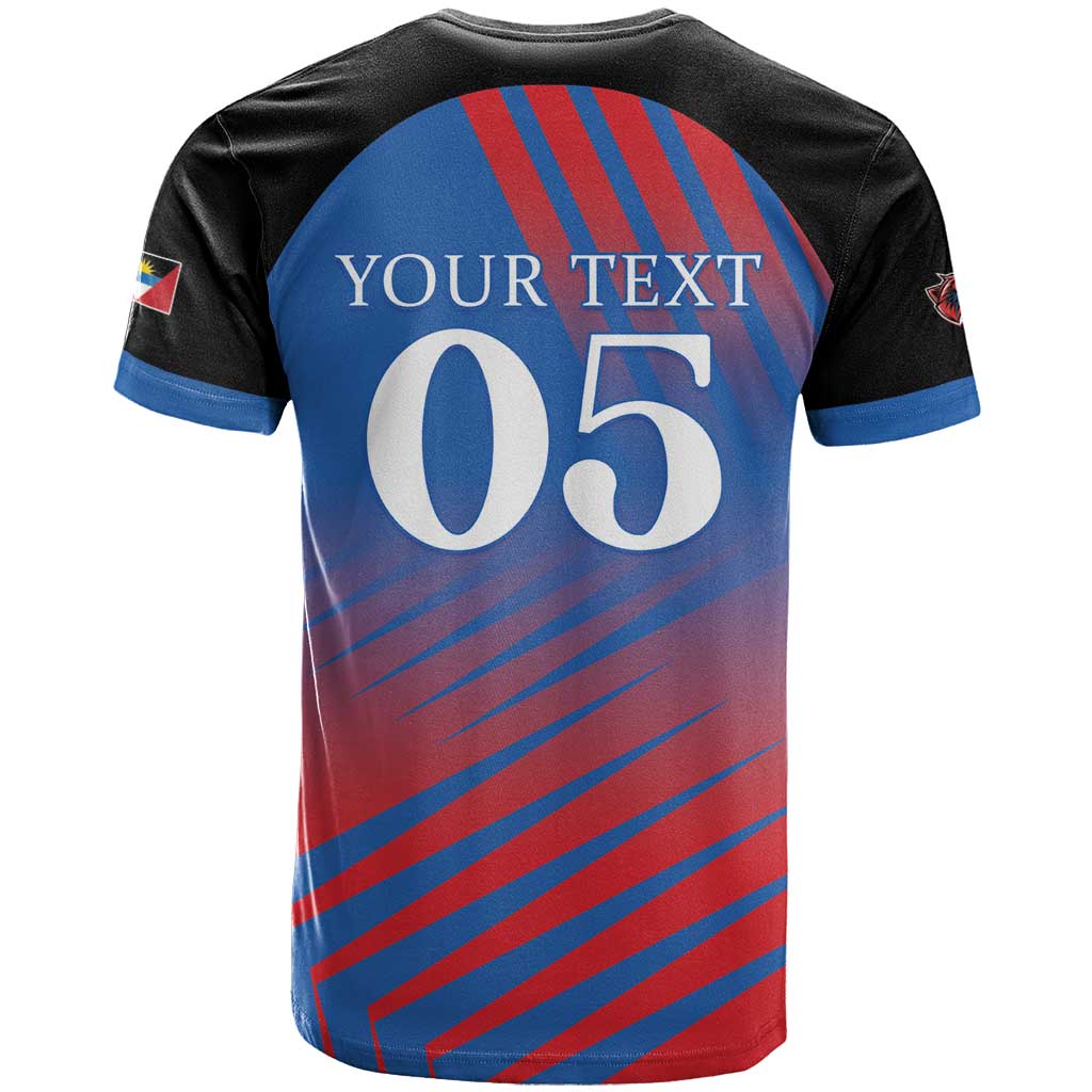 Custom Antigua and Barbuda Cricket T-Shirt Falcons Unstoppable Graphic Tee