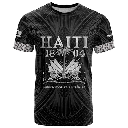 Haiti 1804 T-Shirt Polynesian Silver Neg Maron Graphic Tee