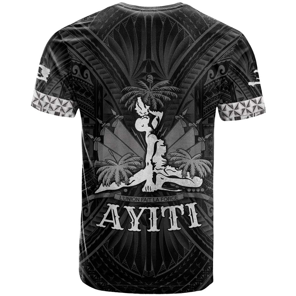 Haiti 1804 T-Shirt Polynesian Silver Neg Maron Graphic Tee