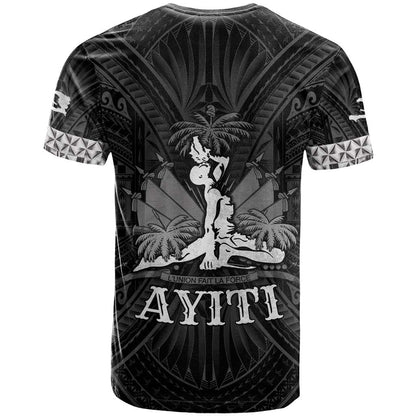 Haiti 1804 T-Shirt Polynesian Silver Neg Maron Graphic Tee