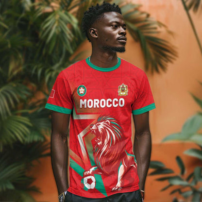 Custom Morocco WC Football 2026 T-Shirt Go Champions Lion Spirit Graphic Tee