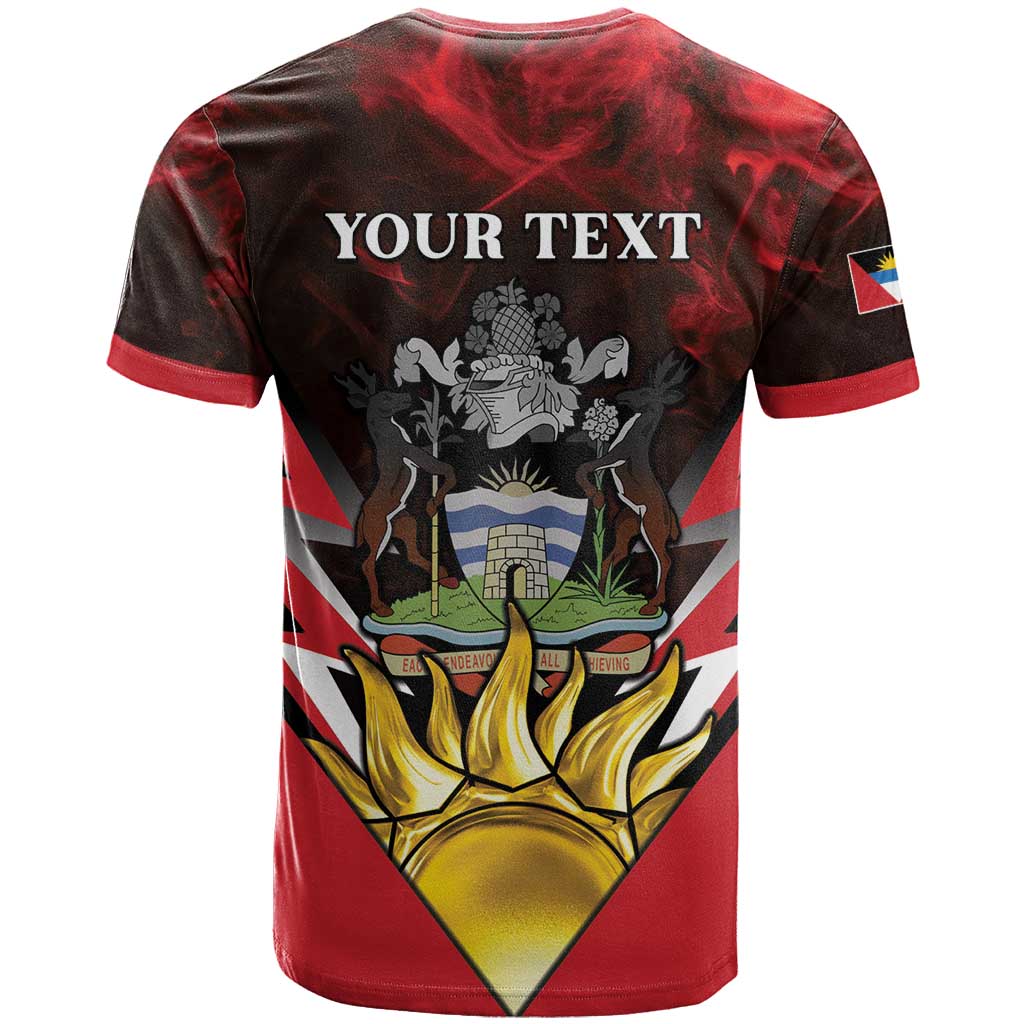 Personalized Antigua and Barbuda T-Shirt Coat Of Arms With Fallow Deer Graphic Tee