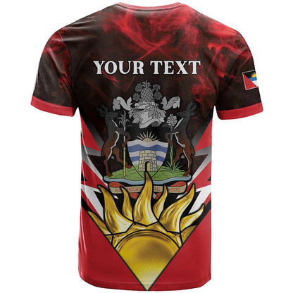 Personalized Antigua and Barbuda T-Shirt Coat Of Arms With Fallow Deer Graphic Tee