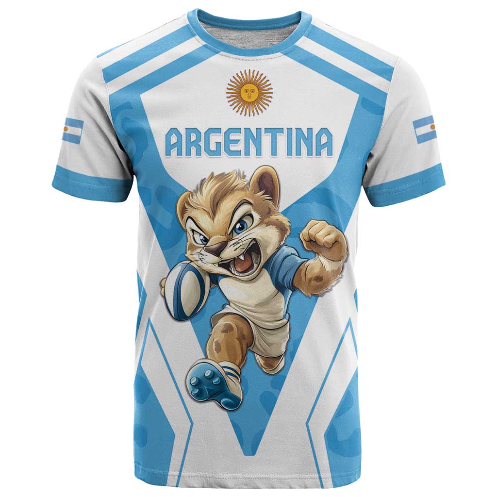 Custom Argentina Rugby 2024 T-Shirt Go Los Pumas Leopard Pattern Graphic Tee