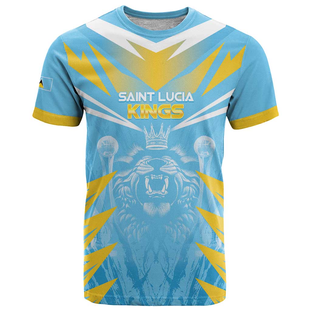 Custom Kings Saint Lucia Cricket T-Shirt Rise To Victory Graphic Tee