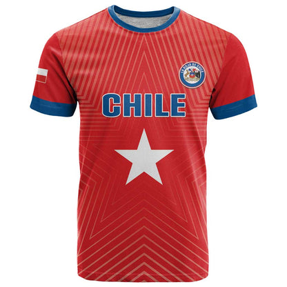 Custom Chile Star Football T-Shirt Vamos La Roja Graphic Tee