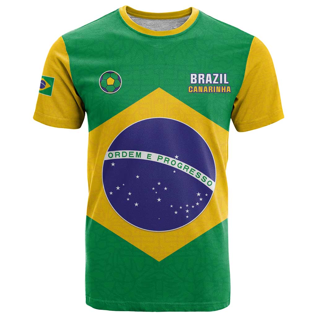 Custom Brazil Football T-Shirt Flag Style Graphic Tee