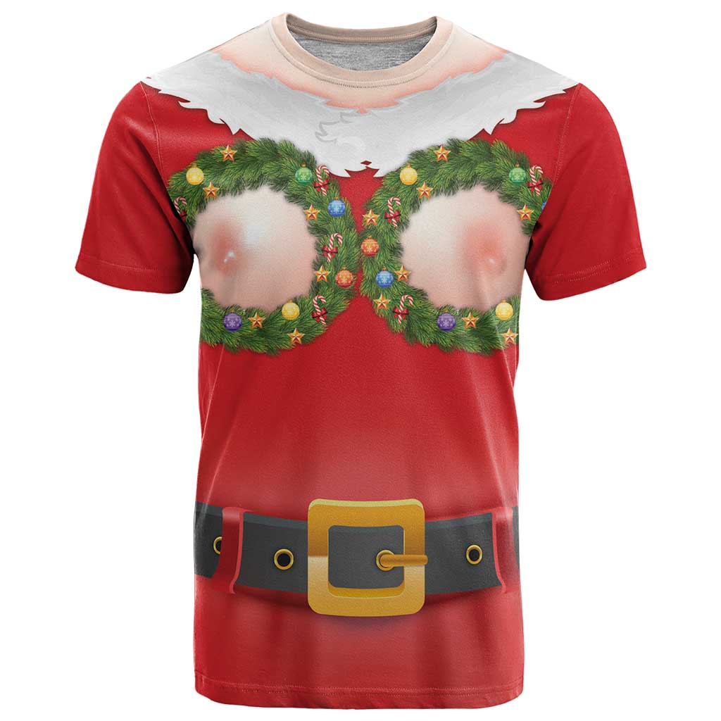 Funny Christmas Costume T-Shirt Busty Big Boobs Graphic Tee