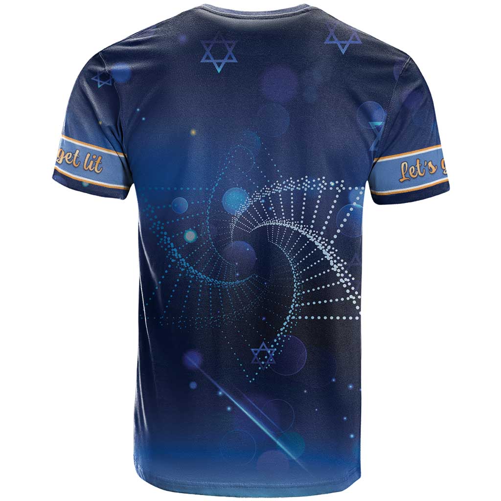 Jewish Hanukkah Festival T-Shirt Let's Get Lit Graphic Tee